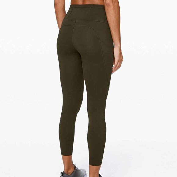 Lululemon Fast and Free Tight II 25" *Non-Reflective Nulux Dark Olive Size 2 - Picture 1 of 7